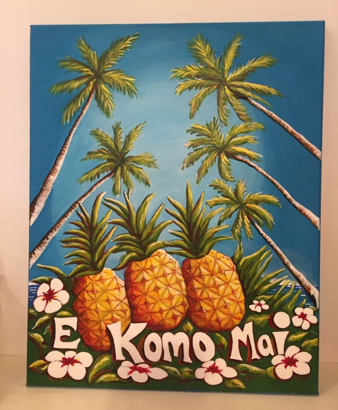 ハワイ在住アーティストによるウェルカムボード原画